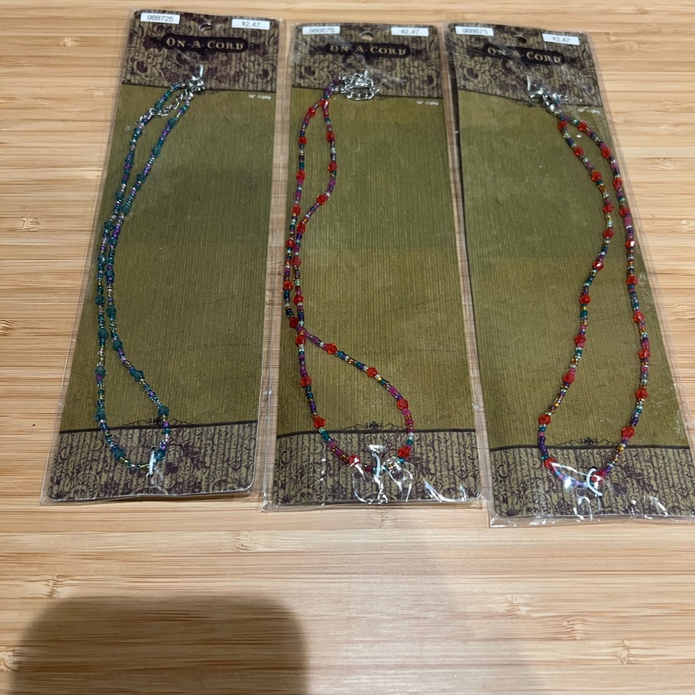 3 Beaded Necklaces – 16” – New w/ Tags (Hobby Lobby)
